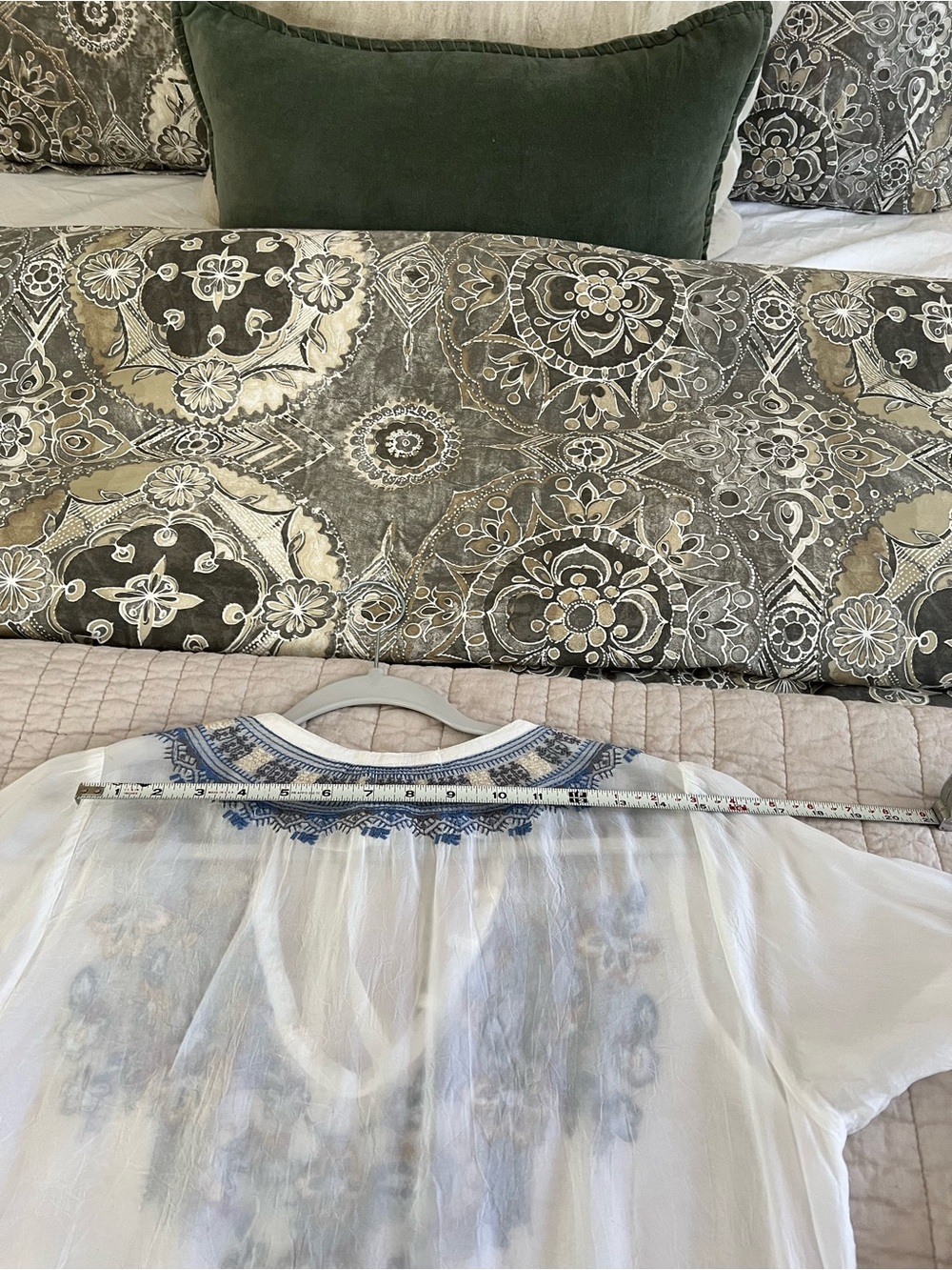 Johnny Was Tanya Embroidered white blue & colorful blouse - Picture 10 of 15